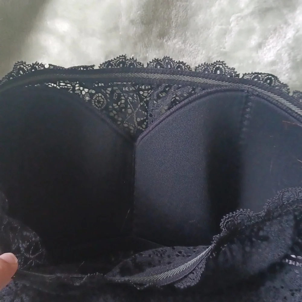 NWOT Auden Black Lace Strapless Bra Bandeaus Size Small - Picture 4 of 8